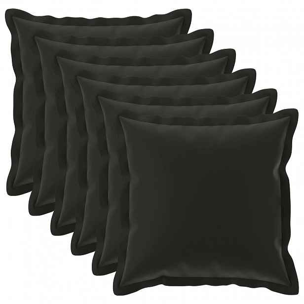 vidaXL Povlak na polštář 6 ks HOUTEN Černá 70 x 70 cm Polyester
