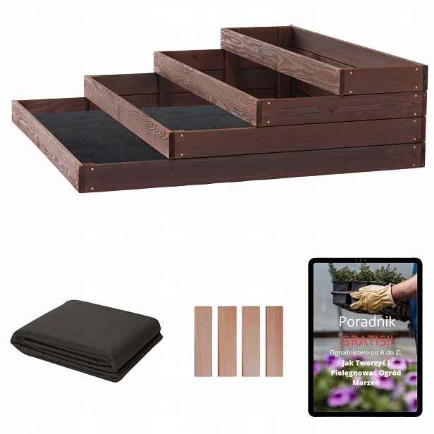 Zeleninový 4-PATROVÝ Truhlík Pařeniště Zahradní Vyvýšený Záhon 120 cm