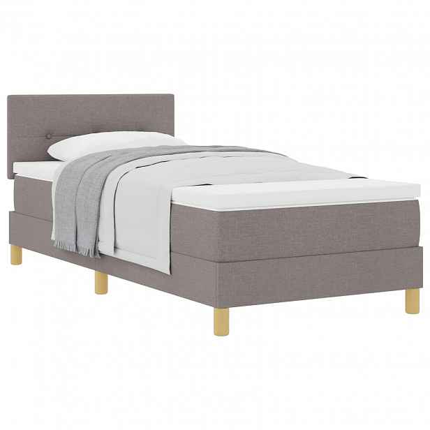 vidaXL Postel s boxspringem s polštářem Taupe 90 x 190 cm textil