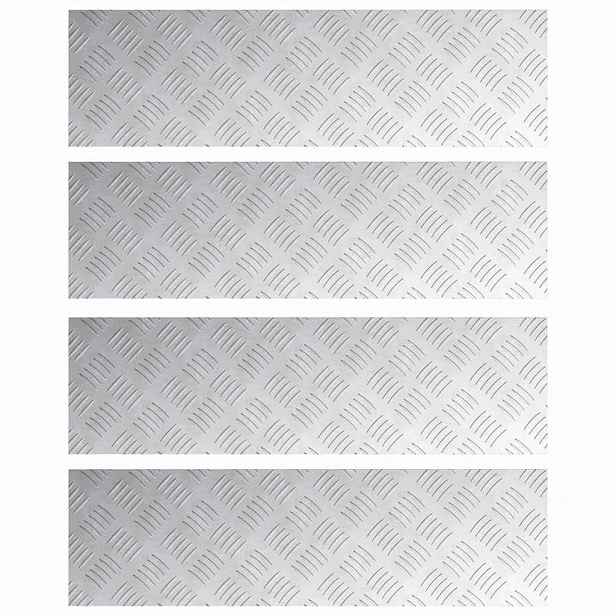 vidaXL Schodové nášlapy 4 ks 70 x 20 cm Stříbrná Hliník Obdélníkový