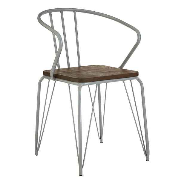 Šedá/v tmavě přírodní barvě jídelní židle z jilmového dřeva District – Premier Housewares