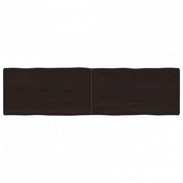 vidaXL Stolní deska tmavě hnědá 180x50x(2-6)cm ošetřený dub živá hrana