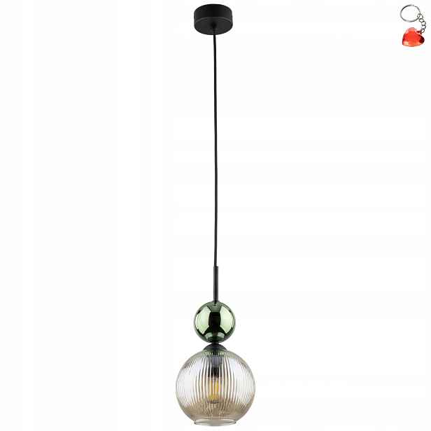 Závěsná lampa Sophia Zelený kov Sklo E14 150 cm Nastavitelná Tk Lighting