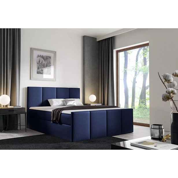 Postel s matrací a roštem LOLA - 160x220, modrá 4 + topper ZDARMA