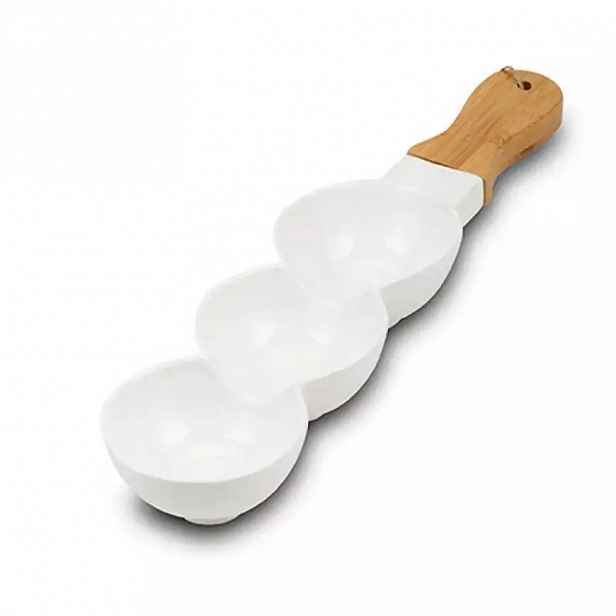 Potrójna miska porcelán "Terrestrial" 41cm bílá