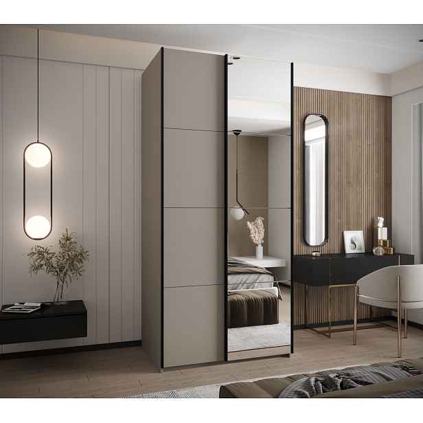 Šatní skříň Lux 3 Barva korpusu: Černá, Rozměry: 150 cm, Dveře: Dub-Artisan