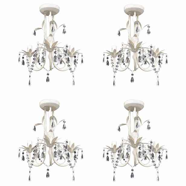 vidaXL Křišťálové lustry 4 ks elegantní bílé
