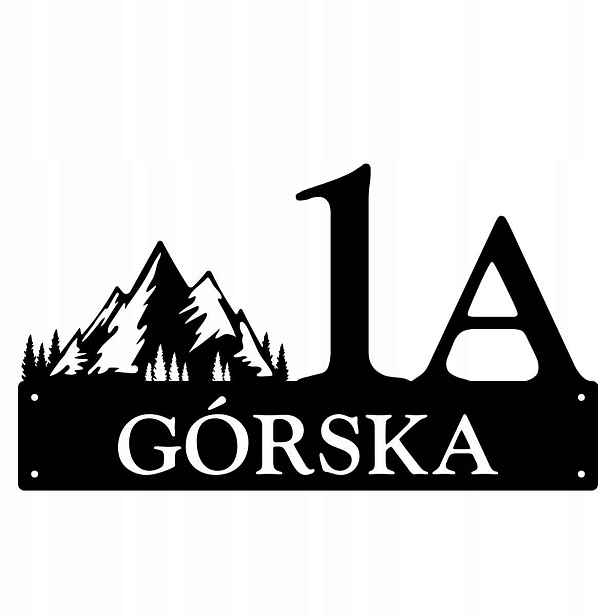 Číslo Na Dům 80cm Tabule Adresa Ocel 2MM Hory ul. Górska