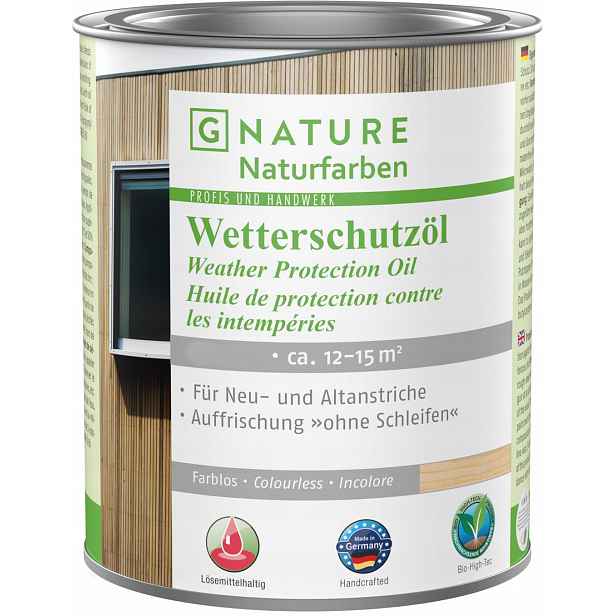G Nature Fasádní Olej Na Dřevo Wetterschutzol 10 L Bezbarvý