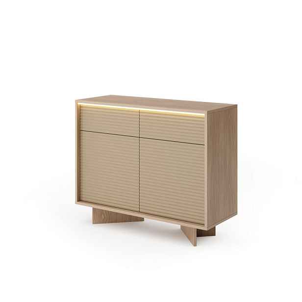 MASSENO KOMODA RIGATO, 103,9/84,4/40 cm s 2 zásuvkami a 2 dvířky, béžová