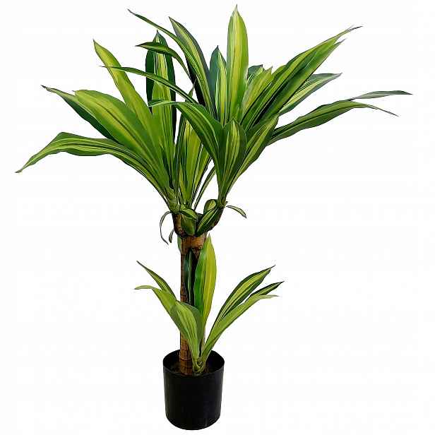 Umělá Dracena V Květináči Dekorativní Rostlina Ozdobný Strom Juka 80 cm
