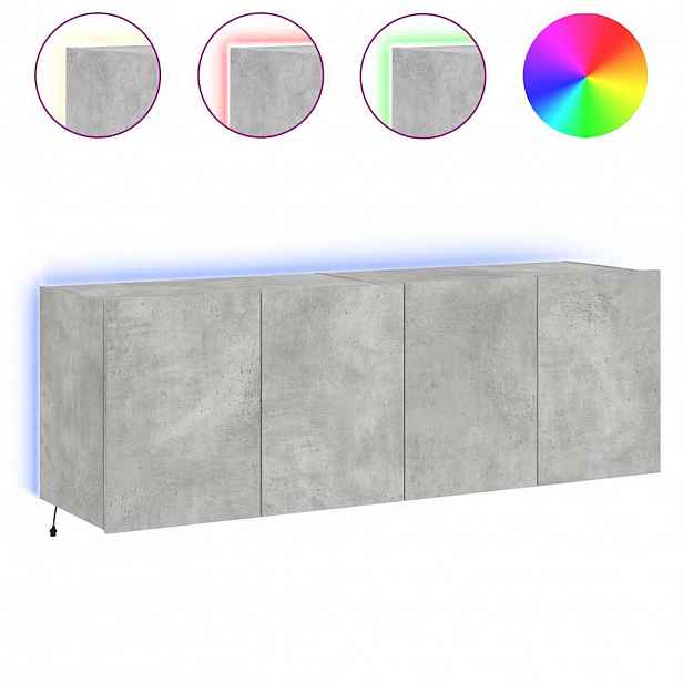 vidaXL Nástěnné TV skříňky s LED 2 ks betonově šedé 60 x 35 x 41 cm