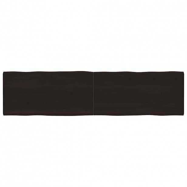 vidaXL Stolní deska tmavě hnědá 200x50x(2-6)cm ošetřený dub živá hrana