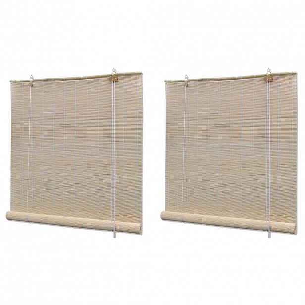 vidaXL Zatemňovací rolety z přírodního bambusu 2 ks 120 x 160 cm