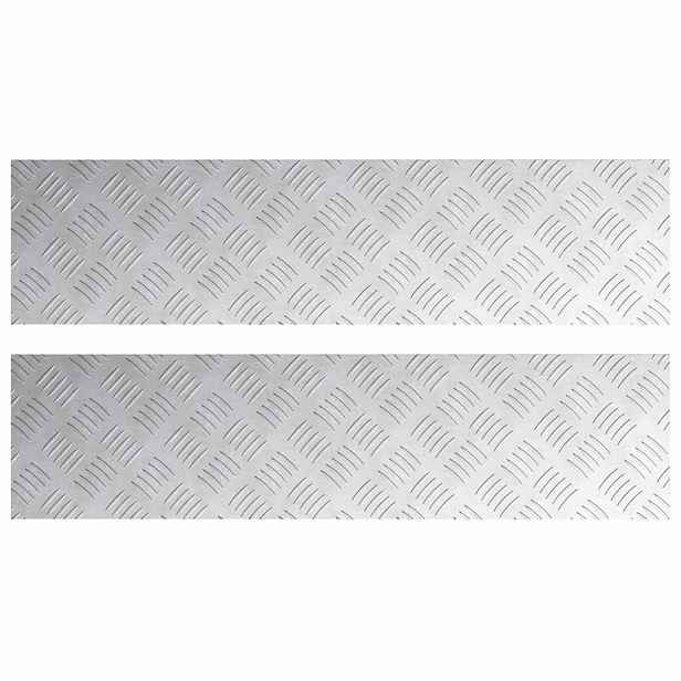 vidaXL Schodové nášlapy 2 ks 80 x 20 cm Stříbrná Hliník Obdélníkový