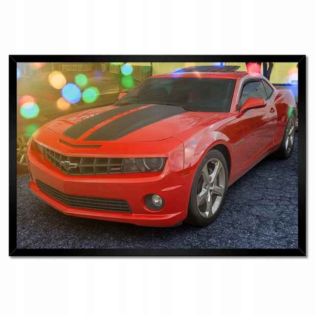Plakáty v rámu 60x40 Chevy Camaro Ss Červené