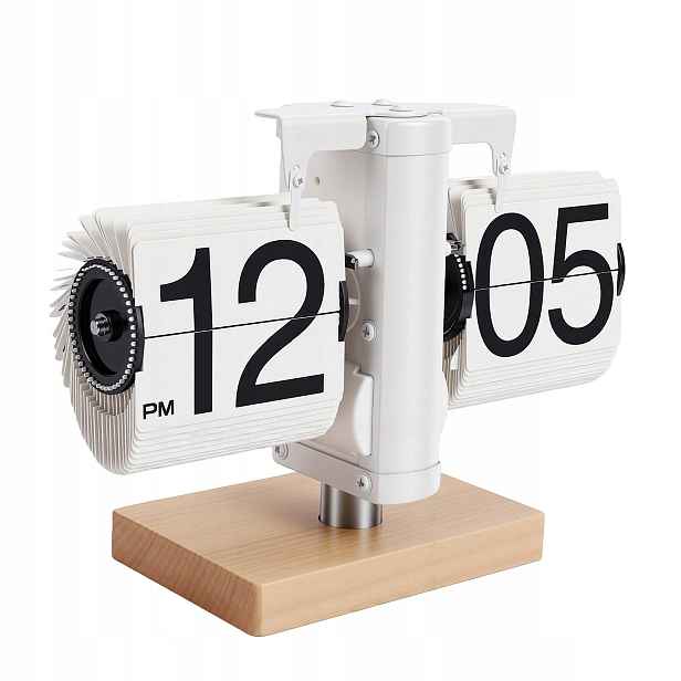 Klapkové Stojací Hodiny Mechanické Nerezová Ocel 12 Hodinové 28x15x8 CM