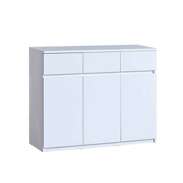 MASSENO KOMODA KRYOS, 120/94/40 cm se 3 zásuvkami a 3 dvířky, bílá