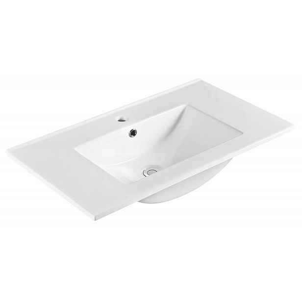 Sapho Slim - Umyvadlo 81x46 cm, s přepadem, otvor pro baterii, bílá 1601-80