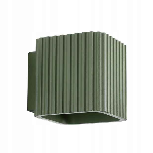 Sollux Lighting nástěnné svítidlo Riff olivově zelené ryhované nahoru a dolů 1xG9 8W