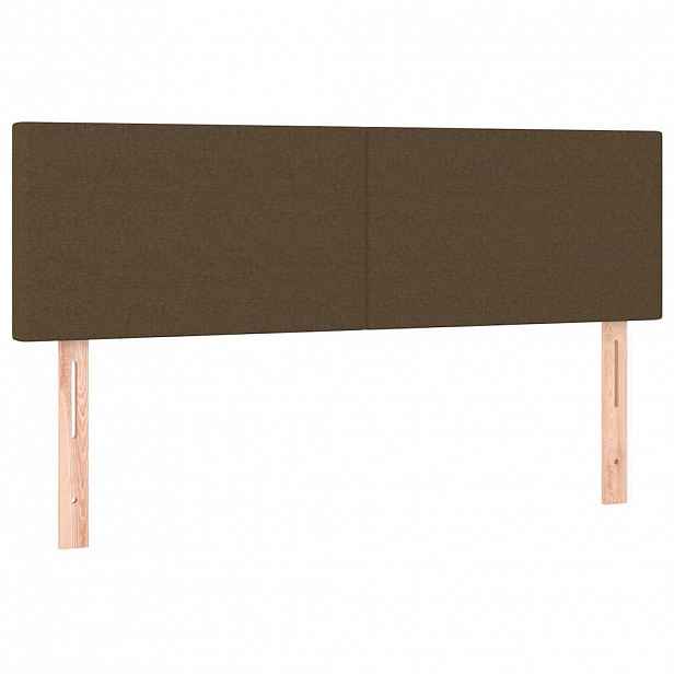 vidaXL Čela postele tmavě hnědá 144x5x78/88 cm látka