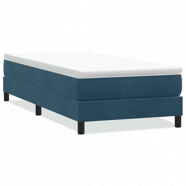 vidaXL Postel Box Spring bez matrace tmavě modrá 80x220 cm samet