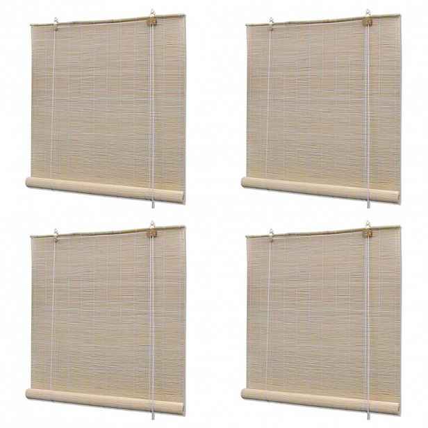 vidaXL Zatemňovací rolety z přírodního bambusu 4 ks 120 x 160 cm