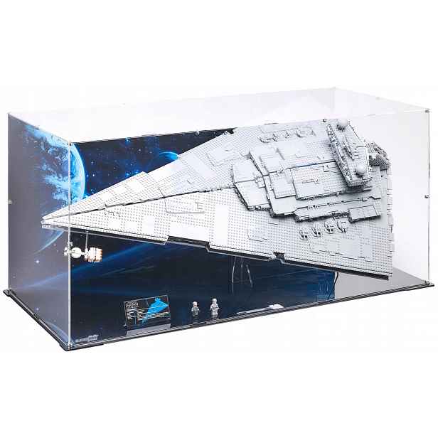 Vitrína s pozadím Blacked Brick pro Lego 75252 Star Wars Hvězdný ničitel