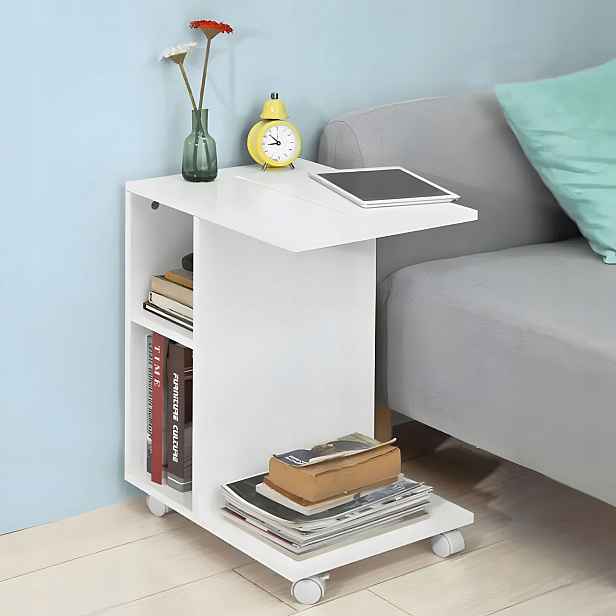 ModernHome PJJCFT0060 Stolek na kolečkách 58 x 45 x 35 cm, bílý
