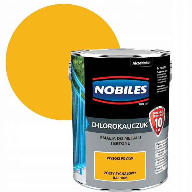 Nobiles Chlorokaučuk Žlutý Signální Ral 1003 5L Smalt Na Betonu A Kov