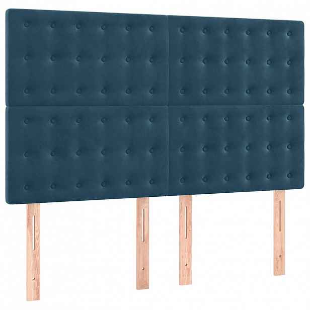 vidaXL Čelo postele tmavě modré 144x5x118/128 cm sametové