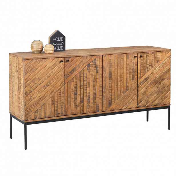 Ambia Home ŠIROKÁ KOMODA, staré dřevo, černá, světle hnědá, 150/78/40 cm
