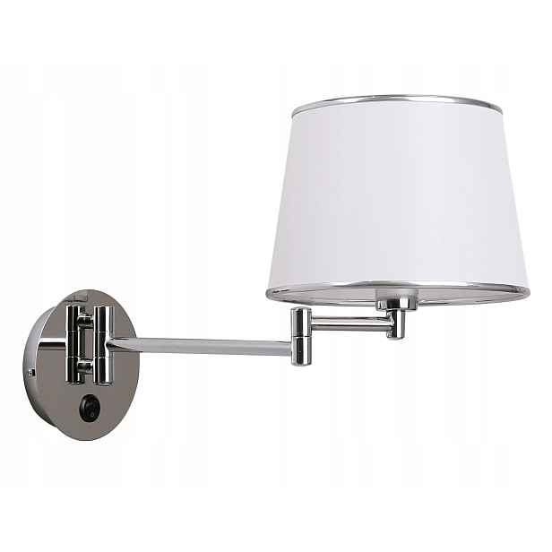 Candellux Láva nástěnná lampa chrom/bílá s vypínačem 1xE14 max 40W IP20