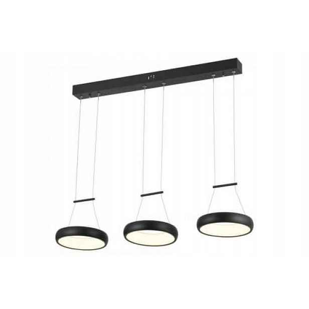 Dekorativní závěsná lampa, moderní lišta, 3 černé Led ráfky Reality