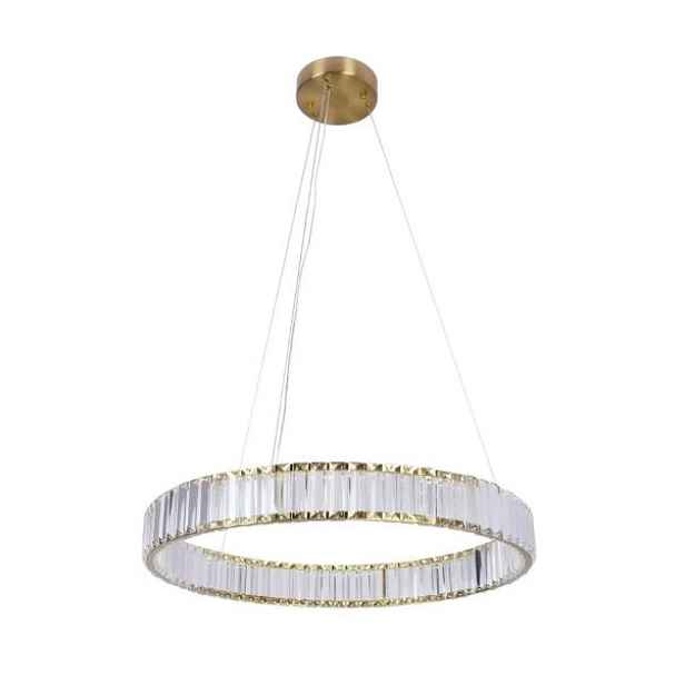 Goldlux Závěsná Led lampa Cristalia 29W 4000K 4300lm, průměr 60 cm, zlatá