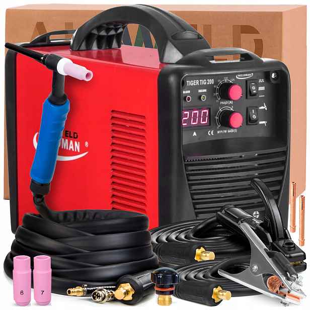 Invertorová Svářečka Weldman Tiger Tig 200 DC Hf Puls 230V 200A Hot Start