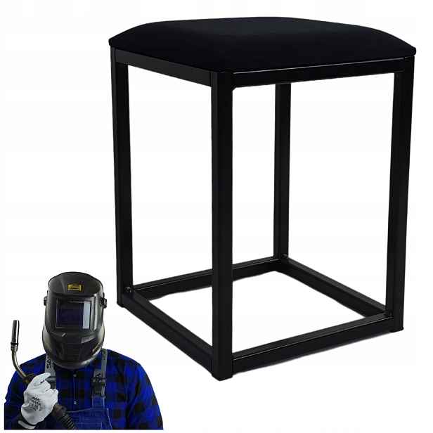 mini Taburet 41,5 cm 30 x 30 cm měkké sedátko Loft pro toaletní stolek do obývacího pokoje Svařované