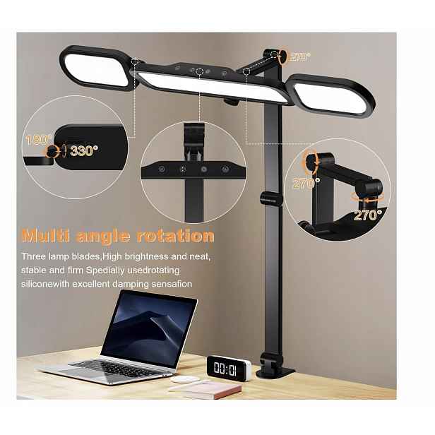 Nuerpo Stolní lampa se svorkou, nastavitelné výkyvné rameno, lampa