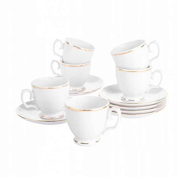 Porcelánové šálky a podšálky MariaPaula Zlatá řada 100 ml 12 ks.