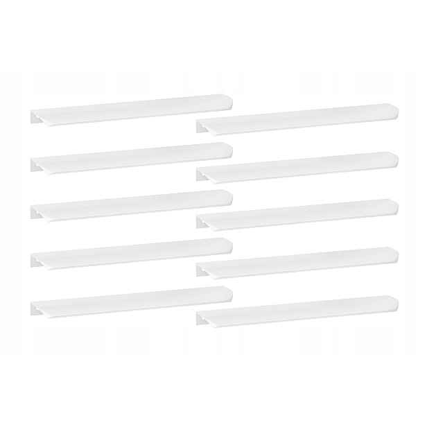 Set 10X Nábytková úchytka okrajový Bílý Alu 50 cm lehký a odolný UA02
