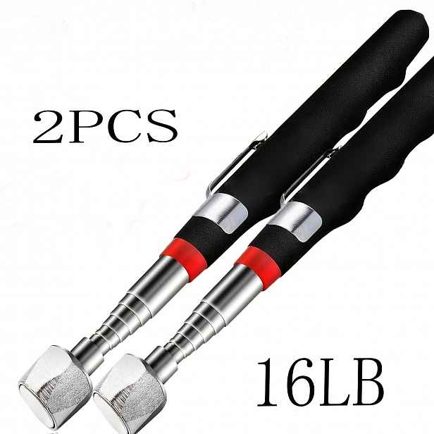 TEMU 2ks Nářadí pro sběr s výkonným a teleskopickou tyčí, silná magnetická síla 16 , zasunutá 17,8 cm, vysunutá 76 cm, vhodné pro opravy automobilů a