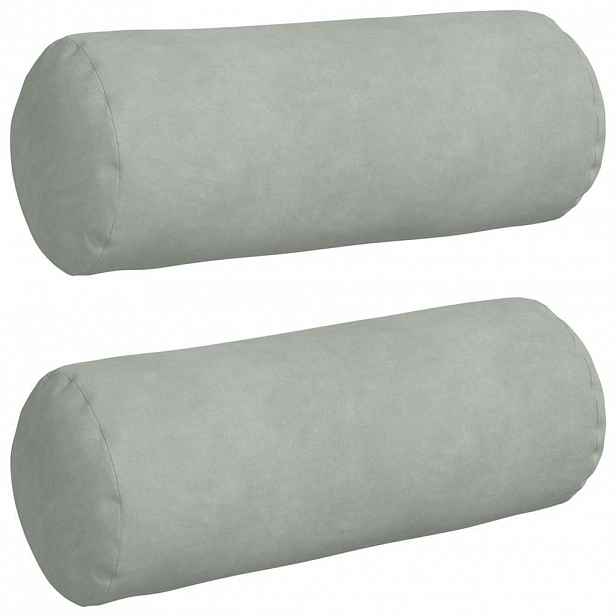 vidaXL Polštáře 2 pcs Světle šedá Ø 15 x 40 cm Žebrovaná látka