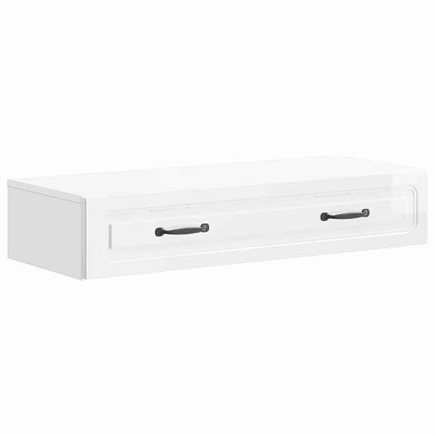 vidaXL Nástěnný boční stůl Bílá s vysokým leskem 87,5 x 34,5 x 17 cm