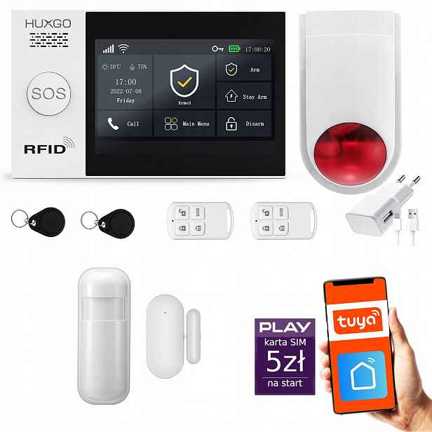 Bezdrátový alarm WiFi Gsm 4G, Tuya, sada alarmu Huxgo HXA007 R1WS