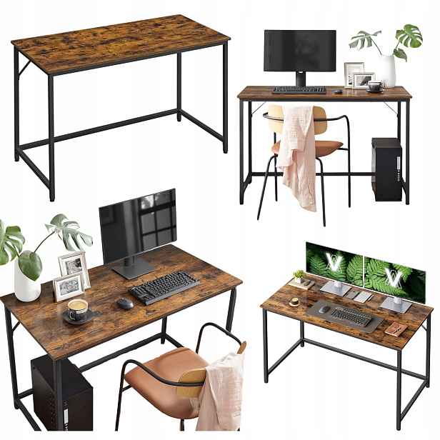 Psací stůl pro dálkovou práci Velký industriální stolek pod Počítač 120 cm Loft