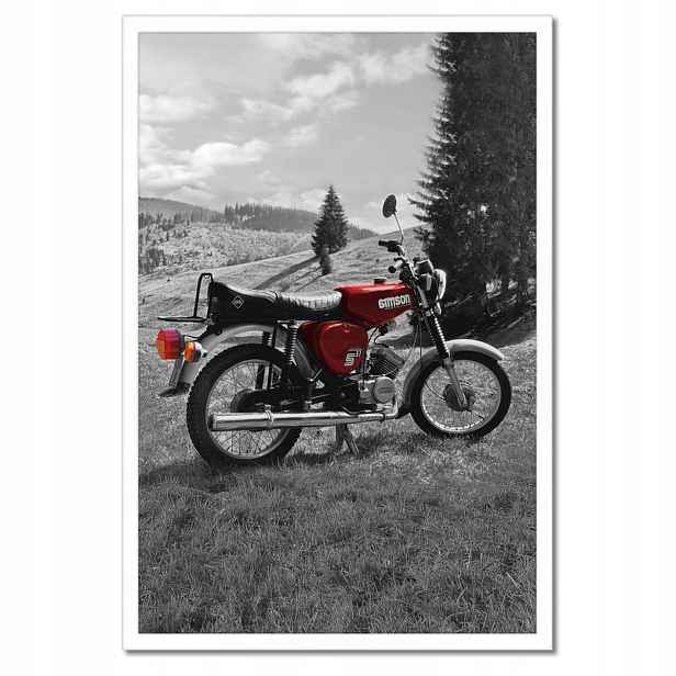 Plakáty v rámu 40x60 Červený Simson S51 E