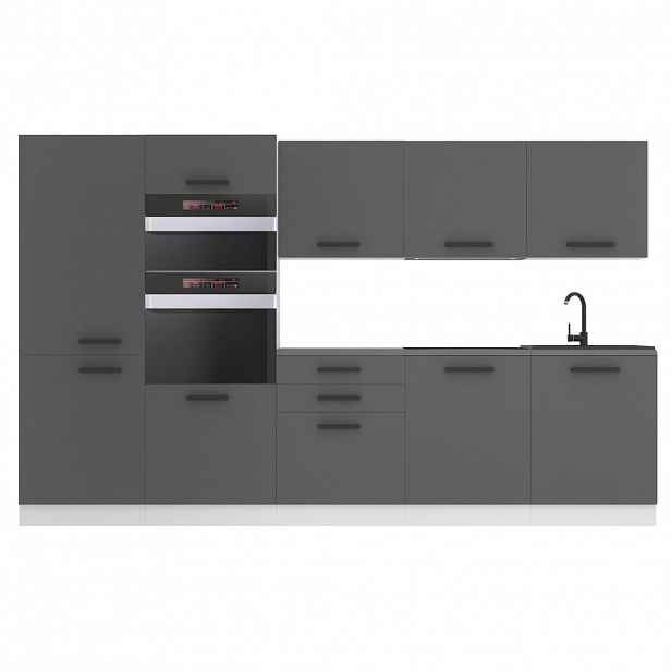 B BELINI GROUP KUCHYŇSKÁ LINKA Grace 300 cm, s pracovními deskami, Stříbrná matná