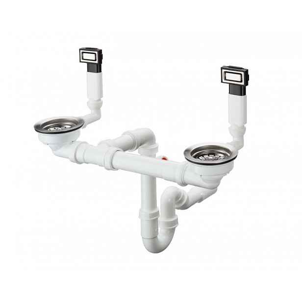 Hansgrohe - Odtoková a přepadová souprava pro dvoudřez, nerezová ocel 43922800