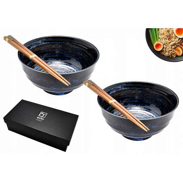 Sada 2 misek s paličkami Udon Uzu 750 ml Box