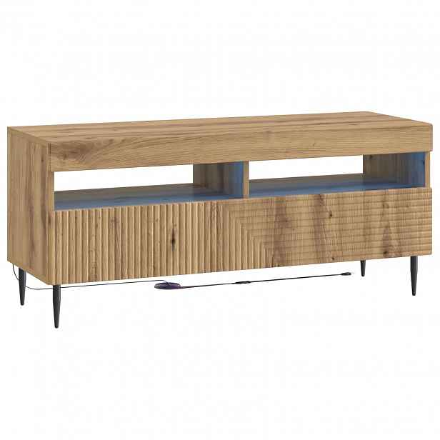 vidaXL LED TV skříň HAARLEM 100 x 35 x 43 cm Dub artisan